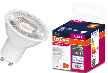LED žárovka VALUE PAR16 Plastic 50 36° 5W 6500K GU10 Osram