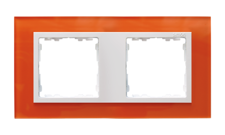 Rámeček 2x sklo - mandarinka / rámeček středový bílý Kontakt Simon 82627-65