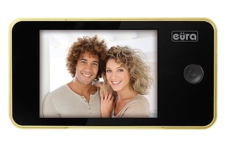 Videokukátko do dveří ''EURA'' VDP-01C1 ERIS zlatá 3,2'' LCD