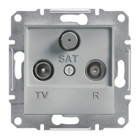 Zásuvka R-TV-SAT průchozí (8dB) bez rámečku, hliník Schneider Electric Asfora EPH3500361