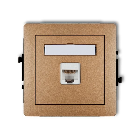 Mechanismus zásuvky počítačové jednomístné 1xRJ45, kat. 6, Karlik Deco (zlatá metalíza), 8DGK-3